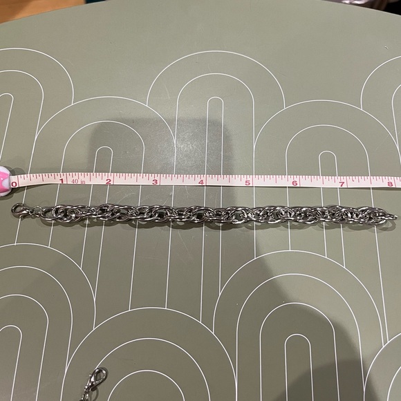 Vintage Silver Chunky Chain Rope Bracelet Electroplated Costume Jewelry Unisex - Picture 3 of 7